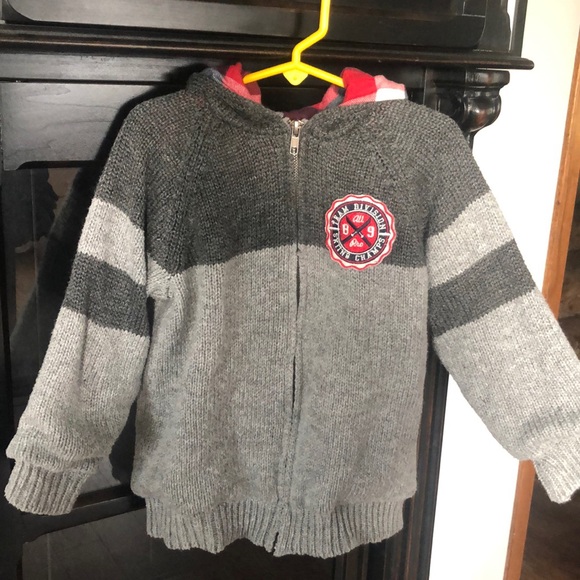 Boys Grey Zip Up Sweater - Picture 1 of 5